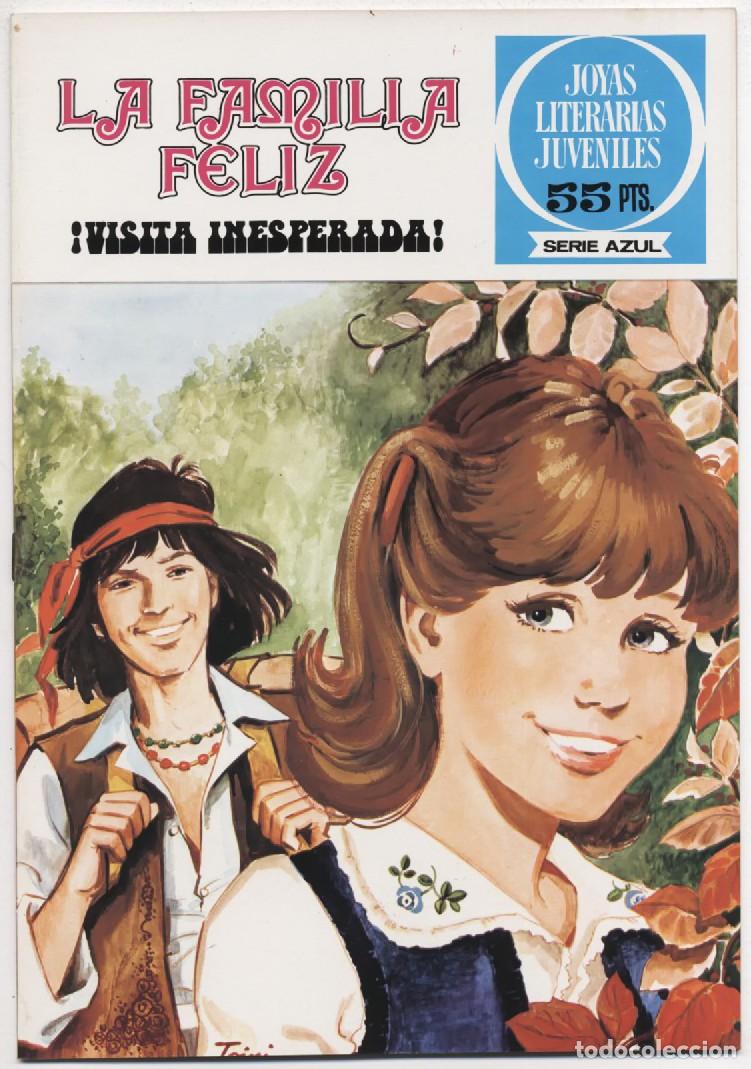Tebeos: JOYAS LITERARIAS JUVENILES SERIE AZUL LA FAMILIA FELIZ N&ordm; 21 VISITA INESPERADA EXCELENTE 1981