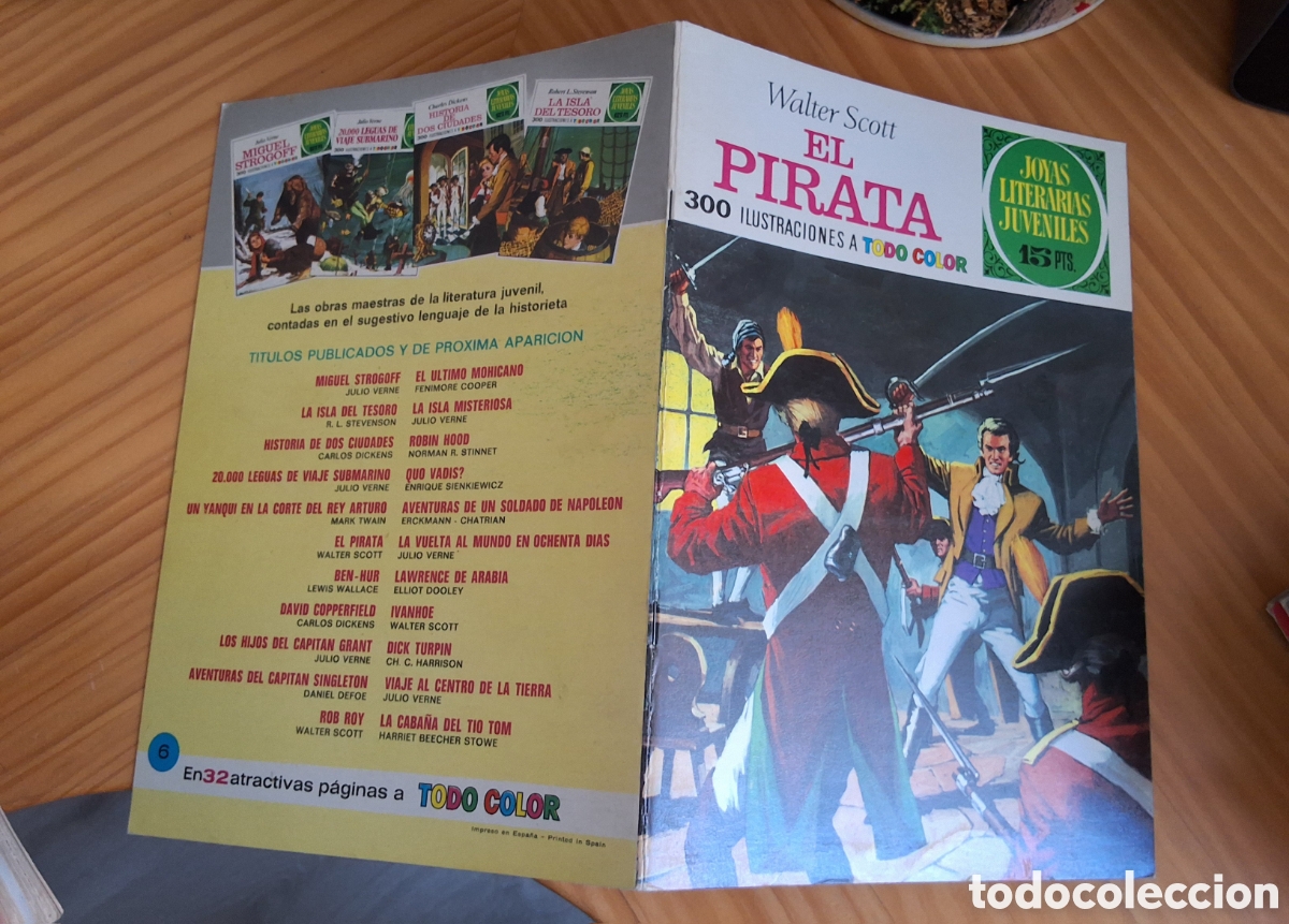 Tebeos: Joyas literarias juveniles comic n&uacute;mero 6 el pirata a&ntilde;o 1970 edici&oacute;n 1&deg;