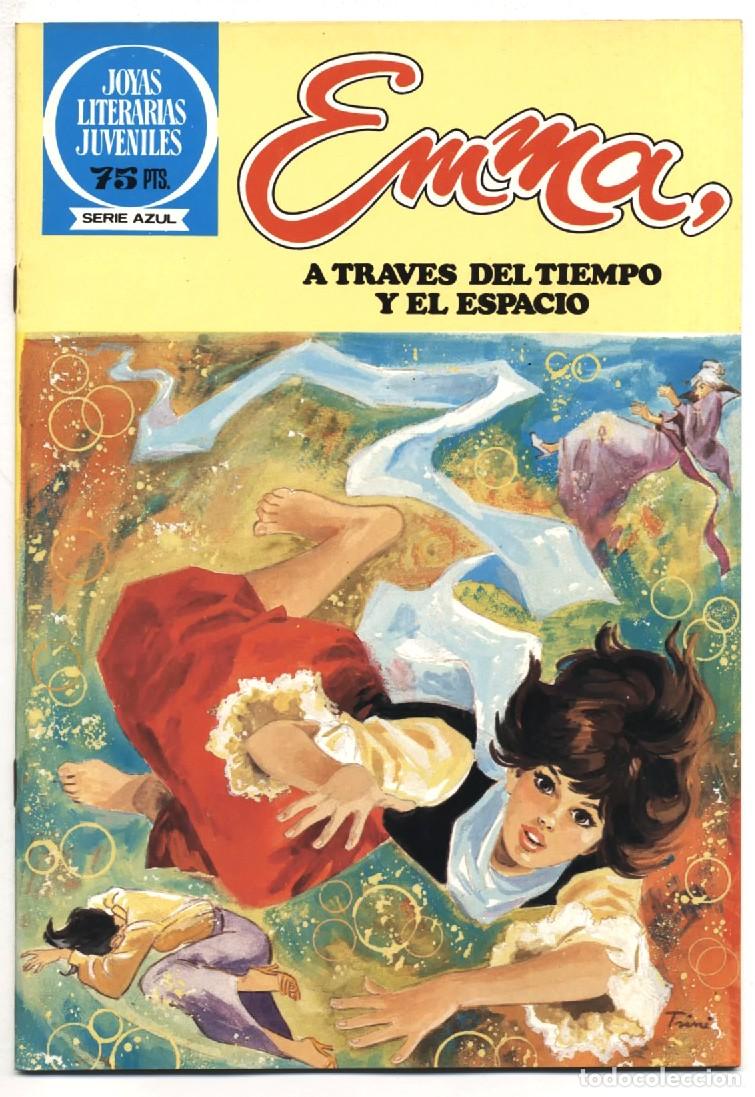 Tebeos: JOYAS LITERARIAS JUVENILES SERIE AZUL EMMA N&ordm; 90 A TRAVES DEL TIEMPO Y DEL ESPACIO EXCELENTE 1983