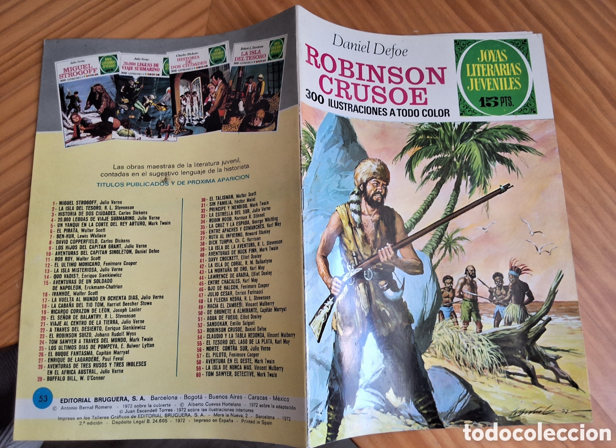 Tebeos: Joyas literarias juveniles comic Robinson Crusoe n&uacute;mero 53 edici&oacute;n 2&deg; a&ntilde;o 1972