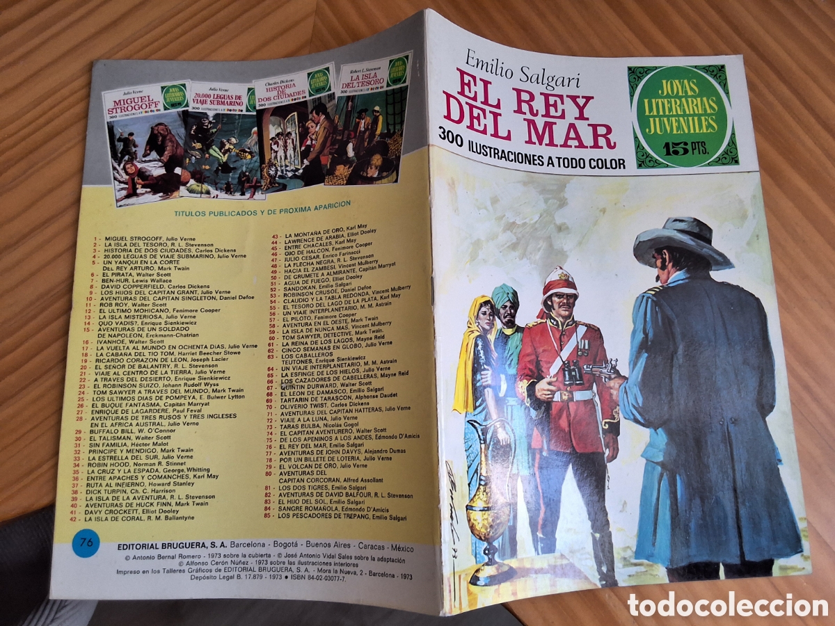 Tebeos: Joyas literarias juveniles comic el rey del mar n&uacute;mero 76 edici&oacute;n 1&deg; a&ntilde;o 1973