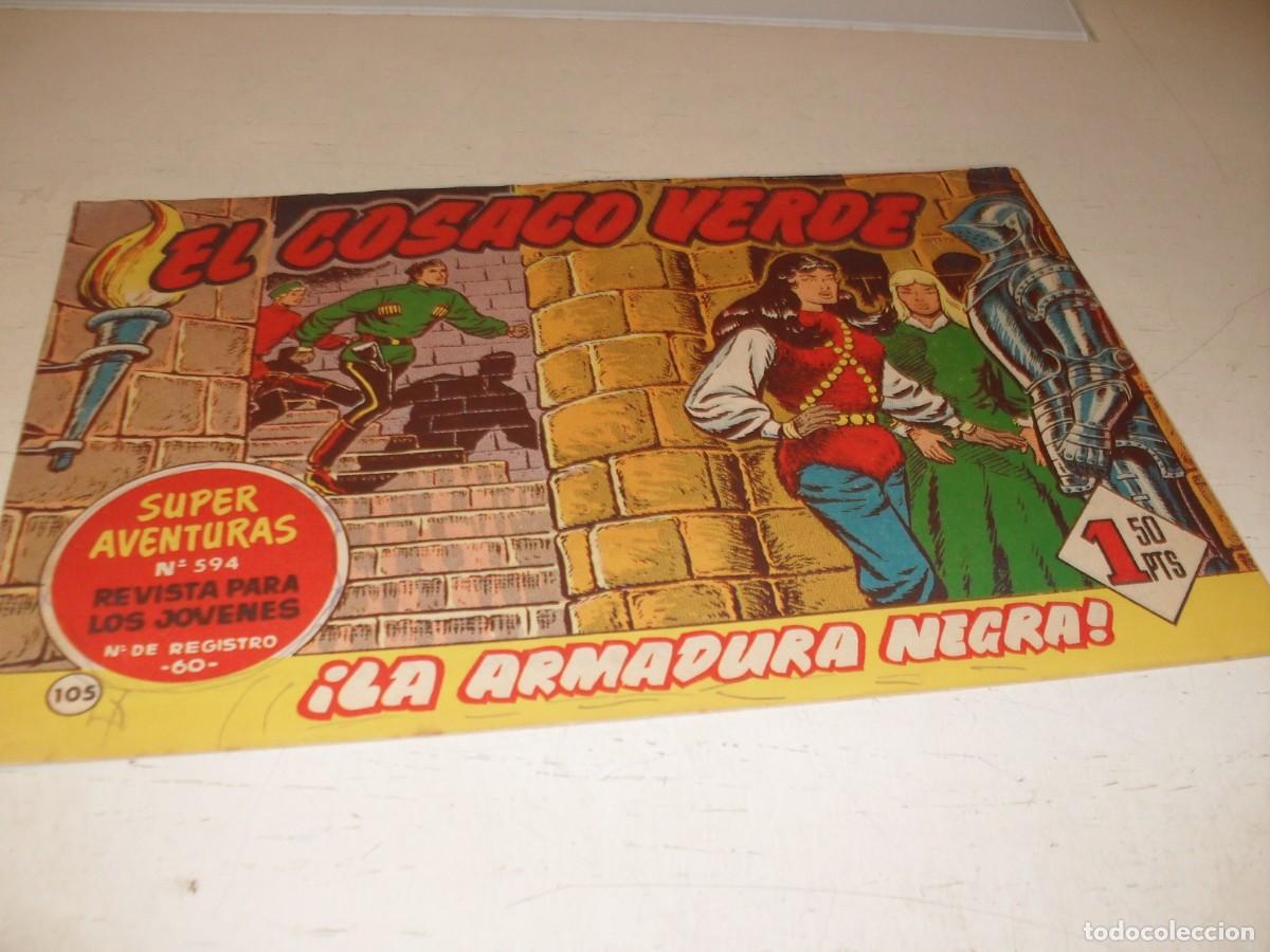 Tebeos: EL COSACO VERDE,ORIGINAL,N&ordm; 105,LA ARMADURA NEGRA&iexcl;&iexcl;,DE VICTOR MORA,DE 144.BRUGUERA,1960