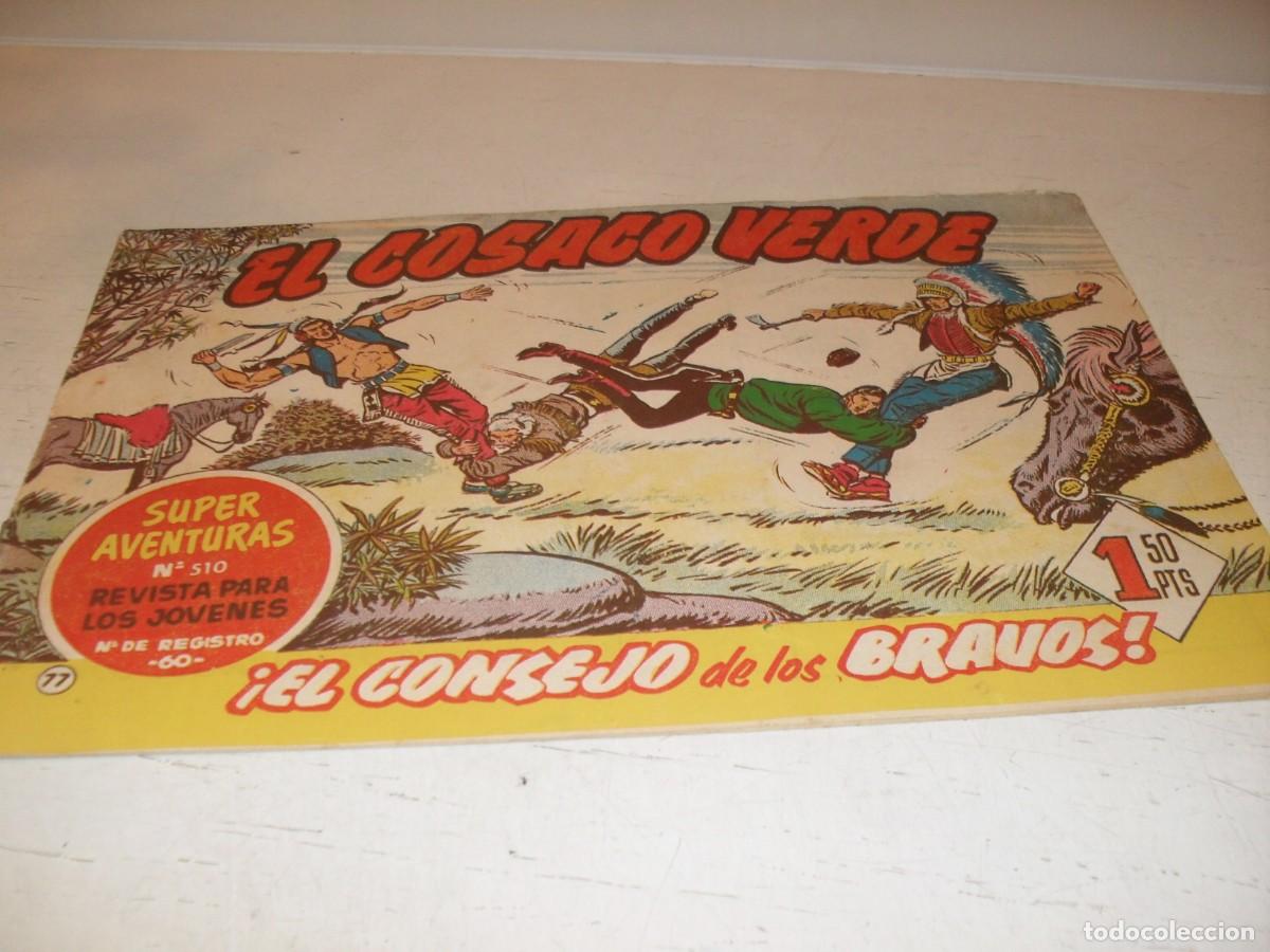 Tebeos: EL COSACO VERDE,ORIGINAL,N&ordm; 77,EL CONSEJO DE LOS BRAVOS,DE VICTOR MORA,DE 144.BRUGUERA,1960