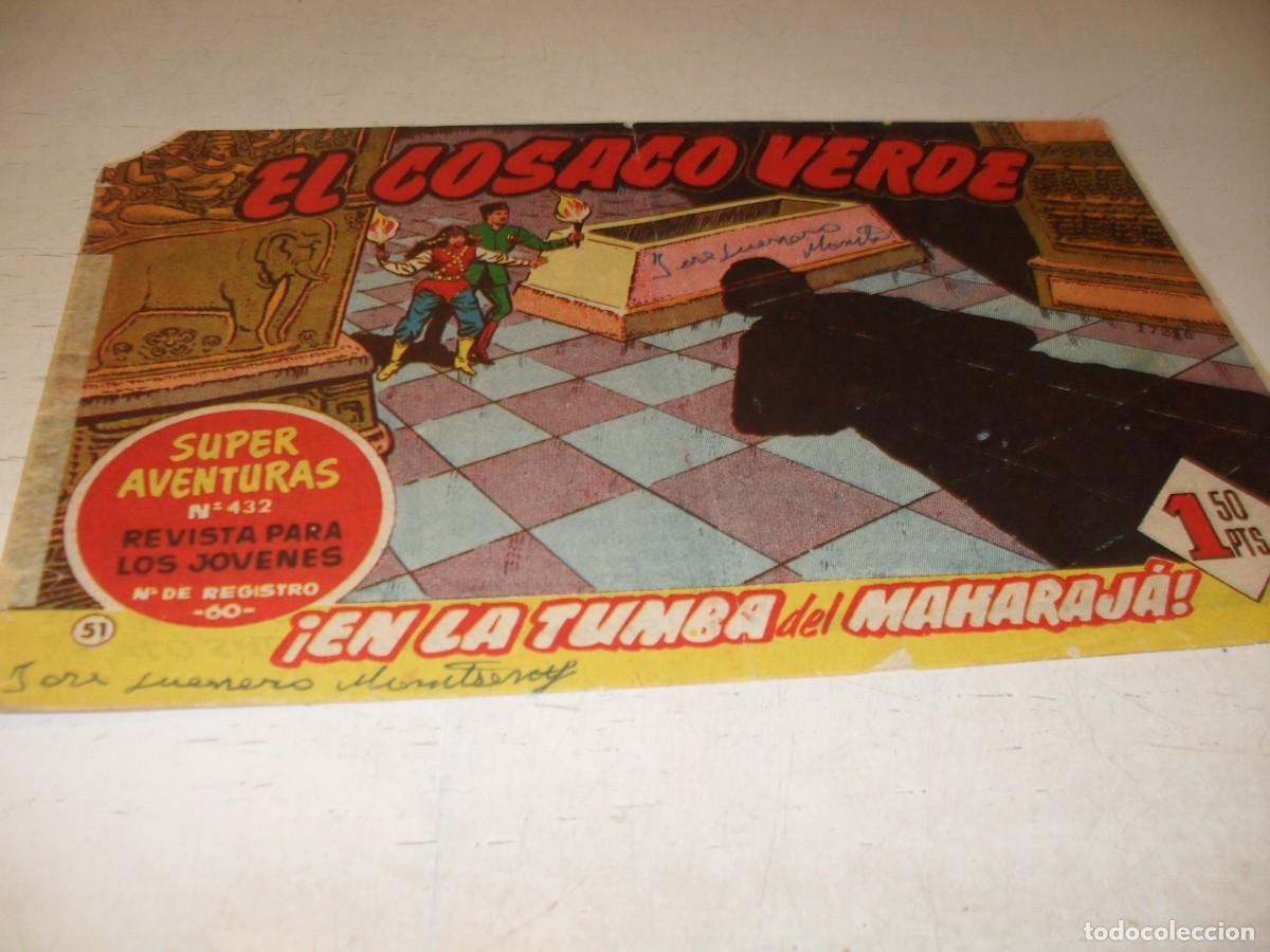 Tebeos: EL COSACO VERDE,ORIGINAL,N&ordm; 51,EN LA TUMBA DEL MAHARAJA&iexcl;&iexcl;,DE VICTOR MORA,DE 144.BRUGUERA,1960