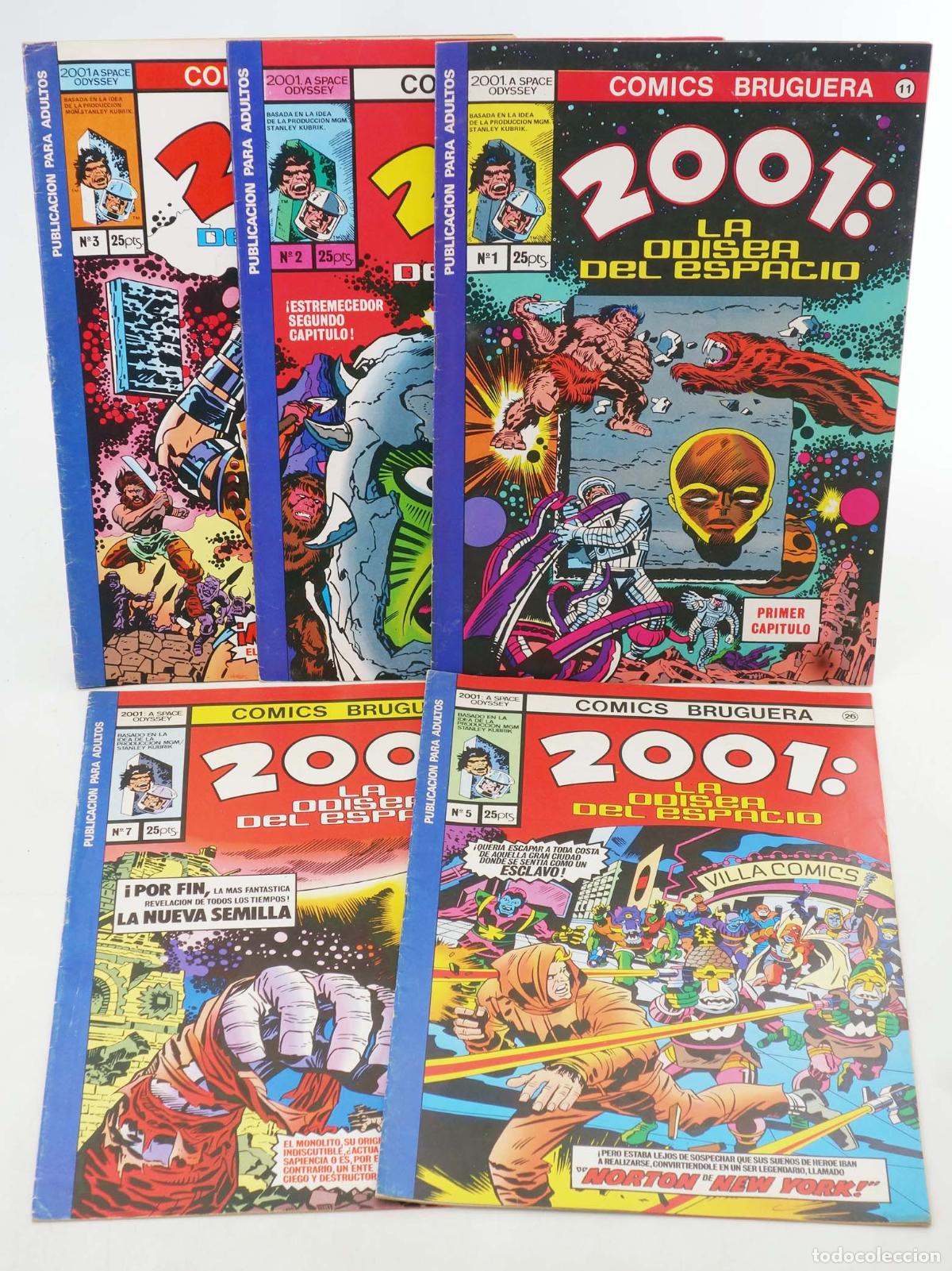 Tebeos: 2001 LA ODISEA DEL ESPACIO 1,2,3,5,7. Bruguera, 1978