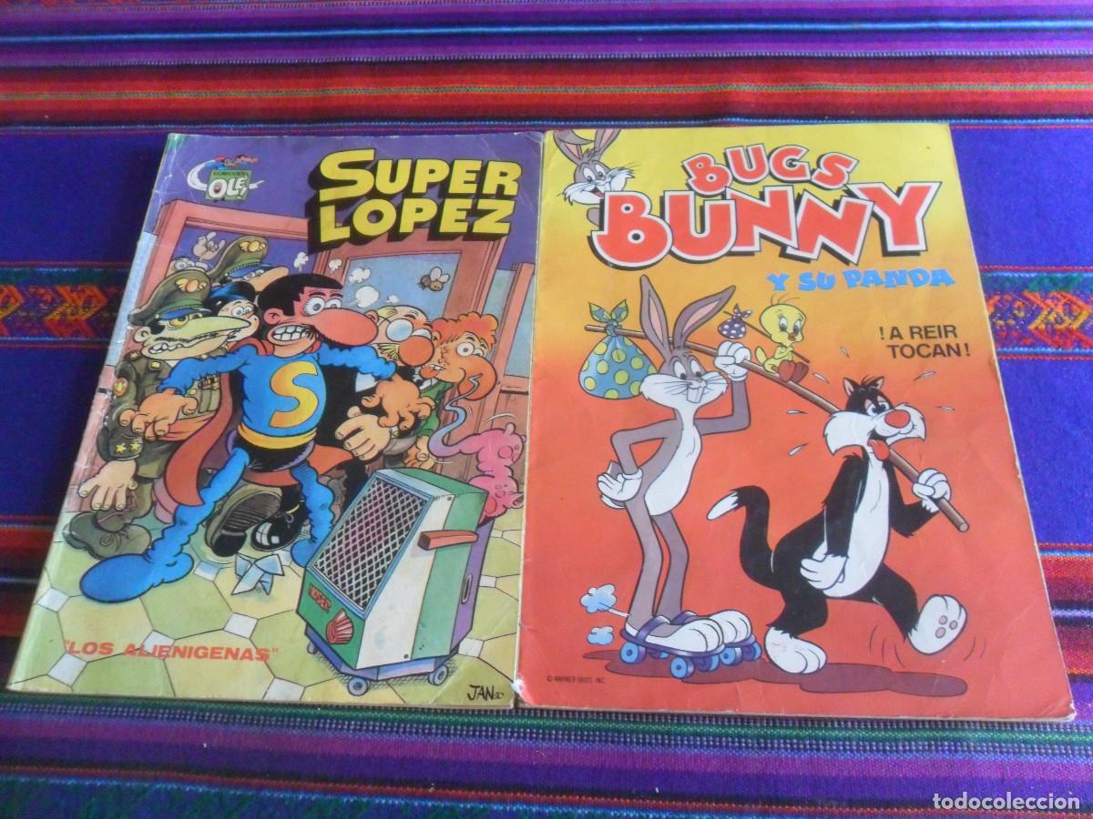 Tebeos: OL&Eacute; SUPER LOPEZ N&ordm; 4 BRUGUERA 3&ordf; ED 1983 LOS ALIEN&Iacute;GENAS. REGALO BUGS BUNNY Y SU PANDA N&ordm; 11 1&ordf; 1984