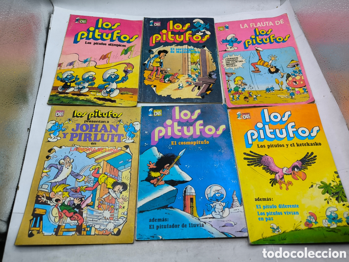 Tebeos: 6 Ol&eacute; Los Pitufos. El cosmo pitufo, la flauta de los pitufos ,Johan y Pirluit