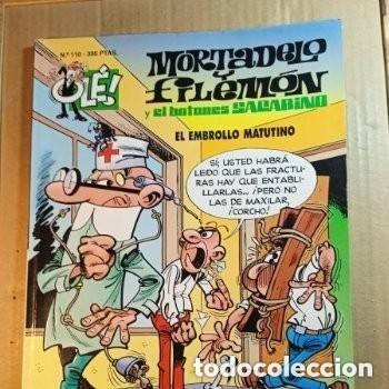 Tebeos: TEBEO DE OLE MORTADELO Y FILEMON Y EL BOTONES SACARINO EN EL EMBROLLO MATUTINO DEL A&Ntilde;O 1995 N&ordm; 110