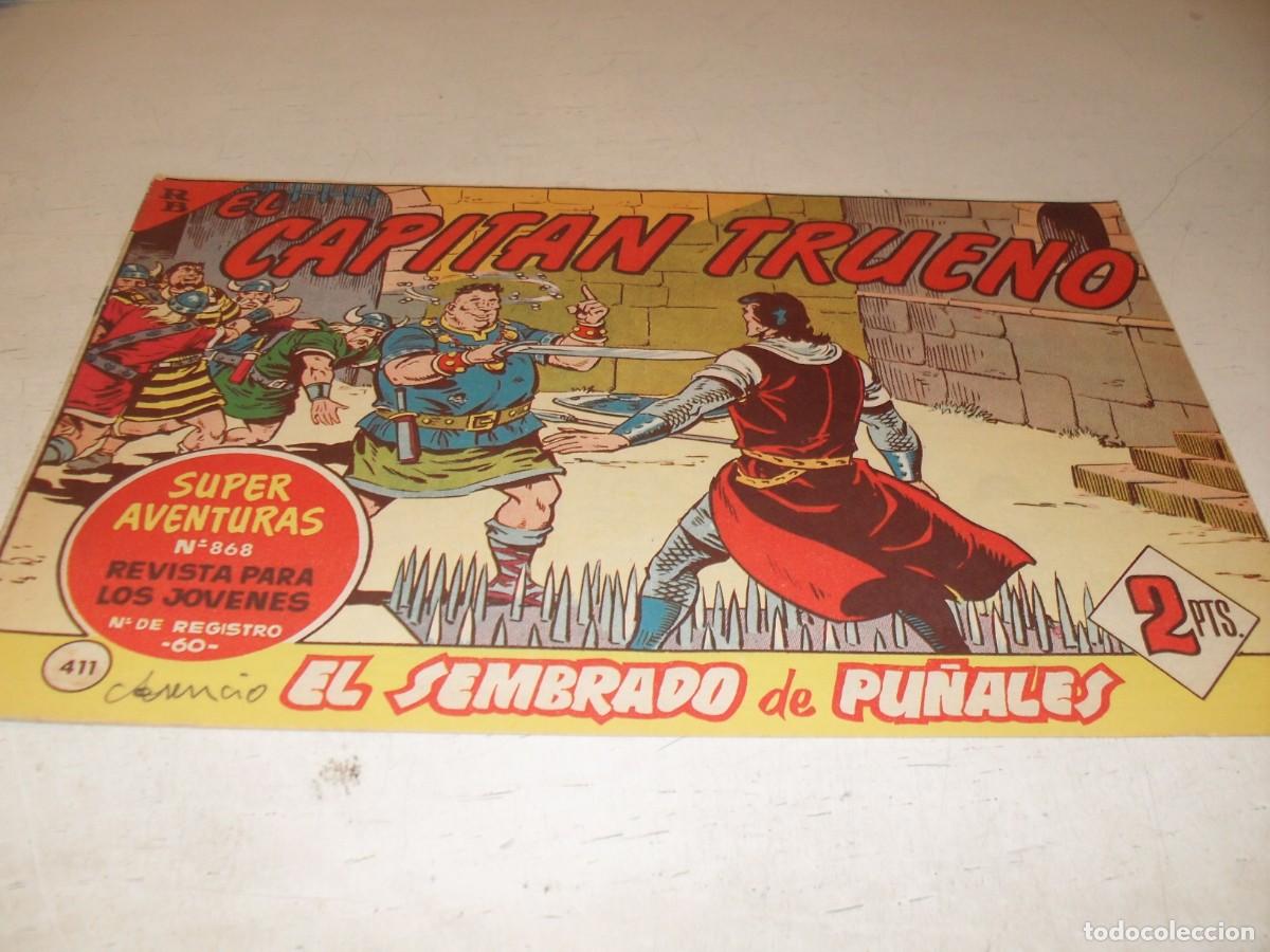 Tebeos: EL CAPITAN TRUENO,(ORIGINAL) N&ordm; 411,EL SEMBRADO DE PU&Ntilde;ALES&iexcl;&iexcl;,DE V.MORA,DE 618.BRUGUERA,1956