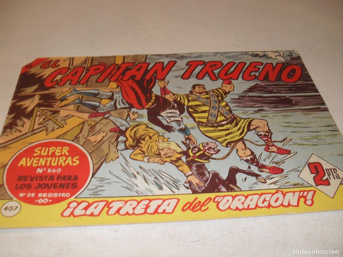 Tebeos: EL CAPITAN TRUENO,(ORIGINAL) N&ordm; 407,LA TRETA DEL DRAGON&iexcl;&iexcl;,DE V.MORA,DE 618.BRUGUERA,1956