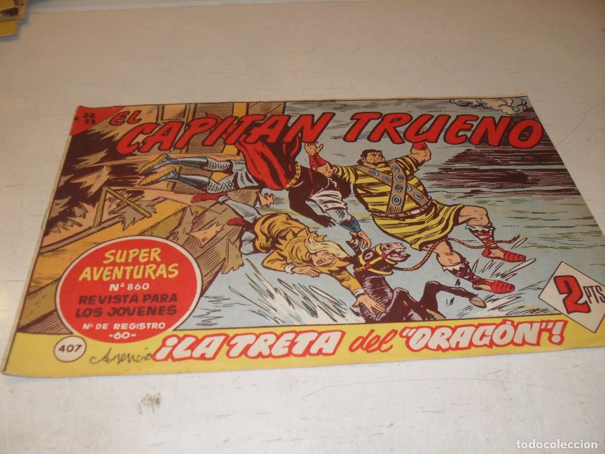 Tebeos: EL CAPITAN TRUENO,(ORIGINAL) N&ordm; 407,LA TRETA DEL DRAGON&iexcl;&iexcl;,DE V.MORA,DE 618.BRUGUERA,1956