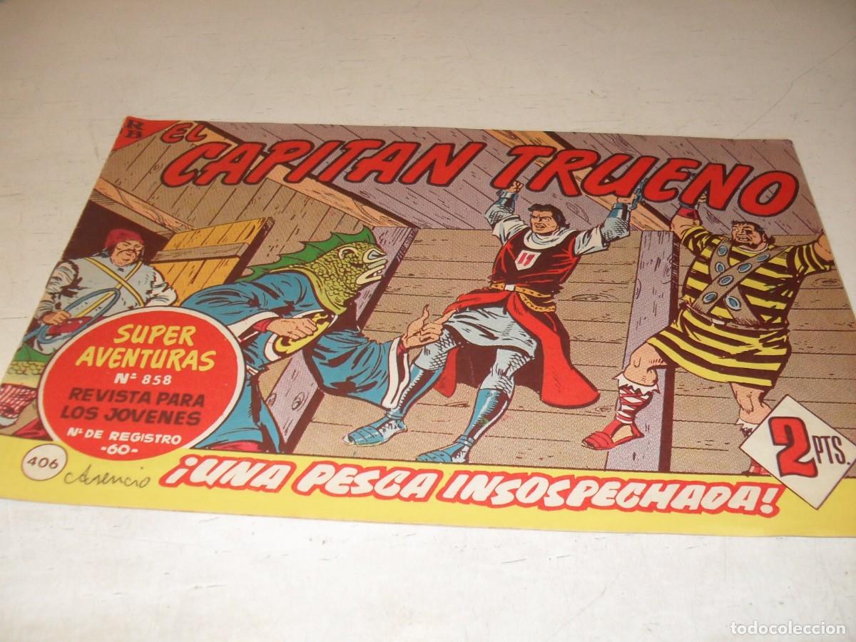 Tebeos: EL CAPITAN TRUENO,(ORIGINAL) N&ordm; 406,UNA PESCA INSOSPECHADA&iexcl;&iexcl;,DE V.MORA,DE 618.BRUGUERA,1956