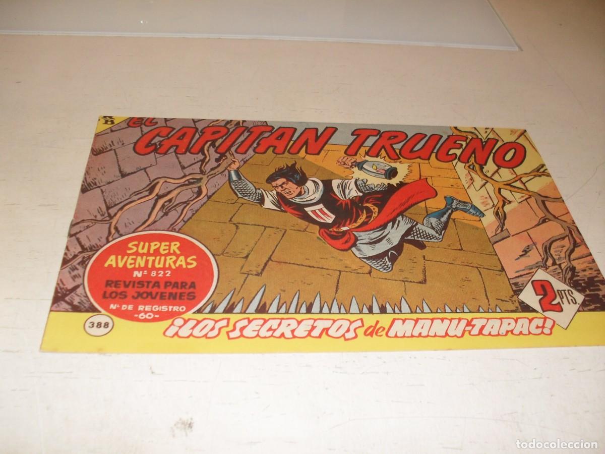 Tebeos: EL CAPITAN TRUENO,(ORIGINAL) N&ordm; 388,LOS SECRETOS DE MANU-TAPAC&iexcl;&iexcl;,DE V.MORA,DE 618.BRUGUERA,1956