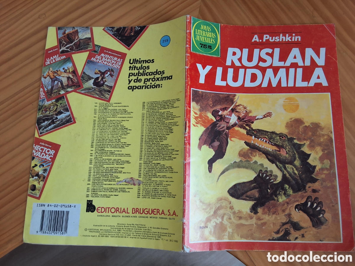 Tebeos: Joyas literarias juveniles n&uacute;mero 255 Ruslan y Ludmila a&ntilde;o 1983/2 edici&oacute;n 1&deg;
