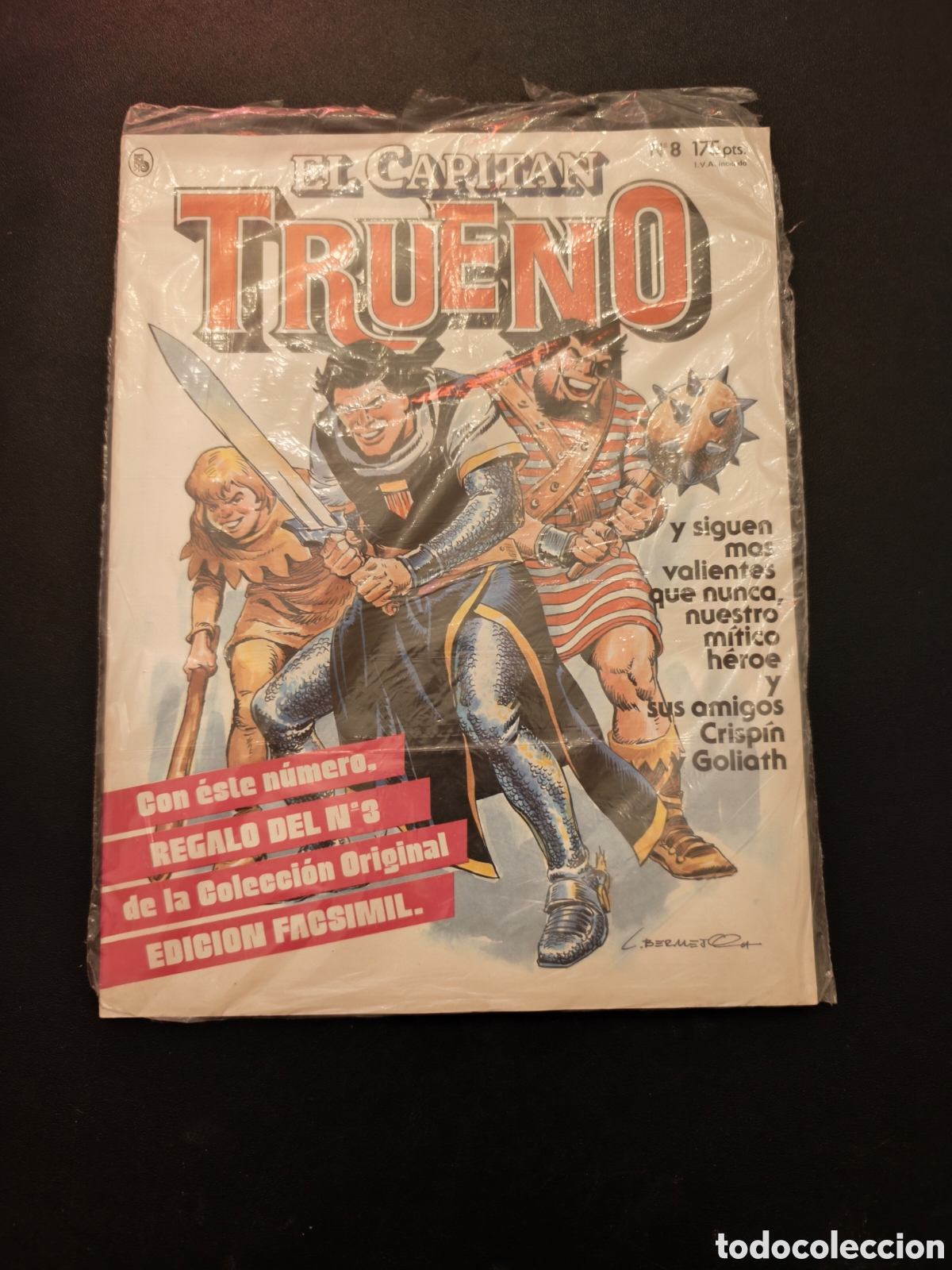 Tebeos: EL CAPIT&Aacute;N TRUENO BRUGUERA REVISTA NUMERO 8 (CON EL ENVOLTORIO ORIGINAL Y REGALO FASCIMIL NUMERO 3)
