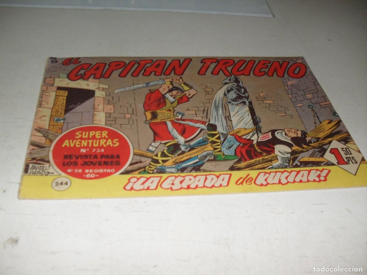 Tebeos: EL CAPITAN TRUENO,(ORIGINAL) N&ordm; 344,CON CRISPIN ANUNCIANDO CHOCOLATE ELGORRIAGA,DE 618.BRUGUERA,1956