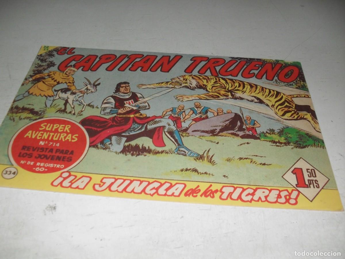 Tebeos: EL CAPITAN TRUENO,(ORIGINAL) N&ordm; 334,LA JUNGLA DE LOS TIGRES,DE V.MORA,DE 618.BRUGUERA,1956