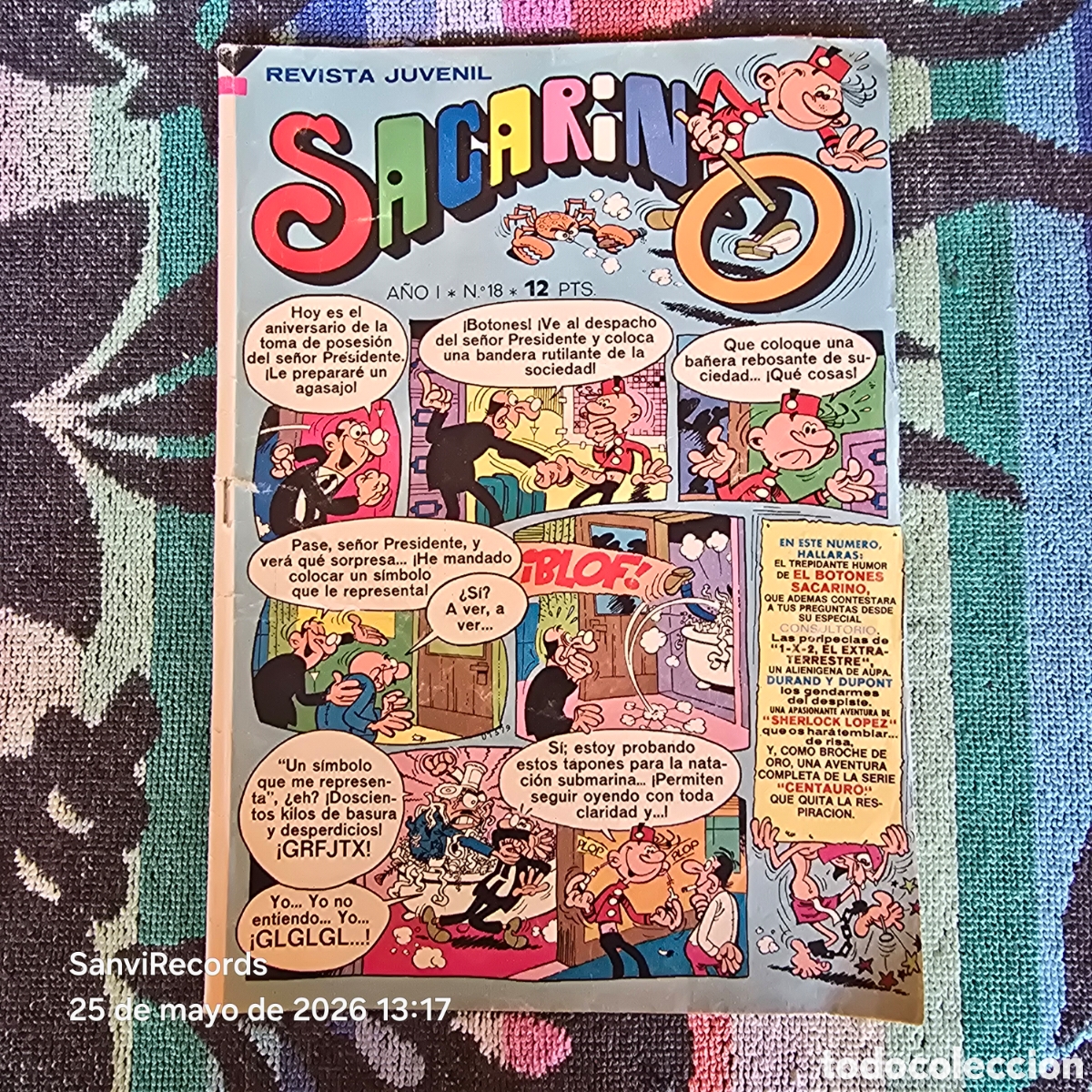 Tebeos: SACARINO, REVISTA JUVENIL 18 (A&Ntilde;O I) (BRUGUERA)