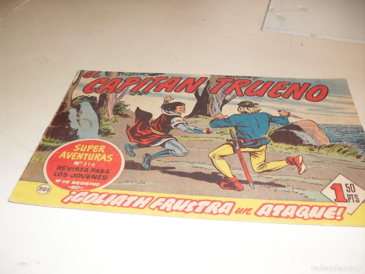 Tebeos: EL CAPITAN TRUENO,(ORIGINAL) N&ordm; 201,GOLIATH FRUSTRA UN ATAQUE,DE V.MORA,DE 618.BRUGUERA,1956