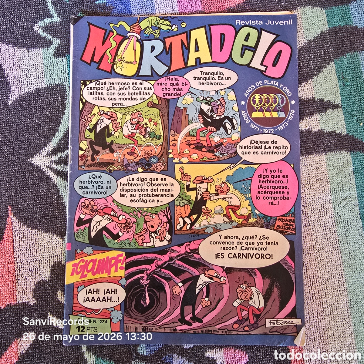 Tebeos: MORTADELO, REVISTA JUVENIL 274 (A&Ntilde;O VII) (BRUGUERA)