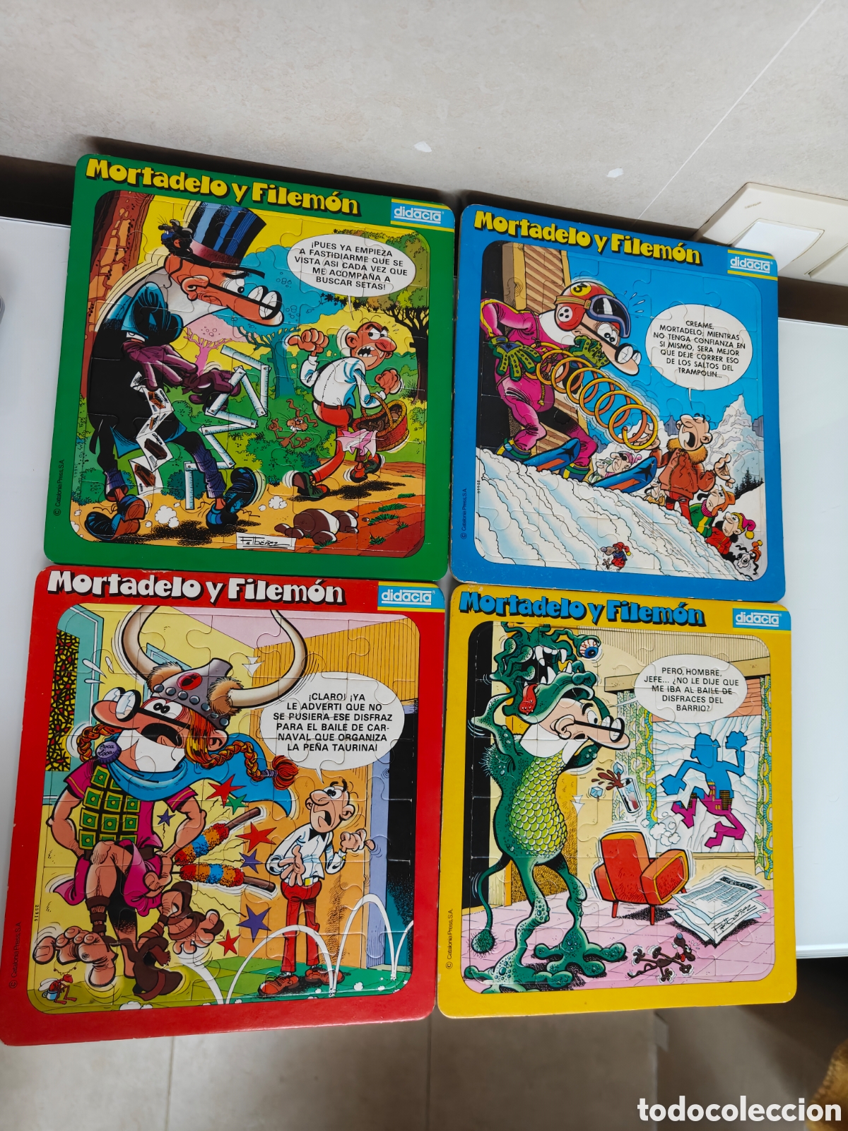 Tebeos: 4x ANTIGUOS PUZZLE MORTADELO Y FILEM&Oacute;N DIDACTA F. IB&Aacute;&Ntilde;EZ DIF&Iacute;CIL