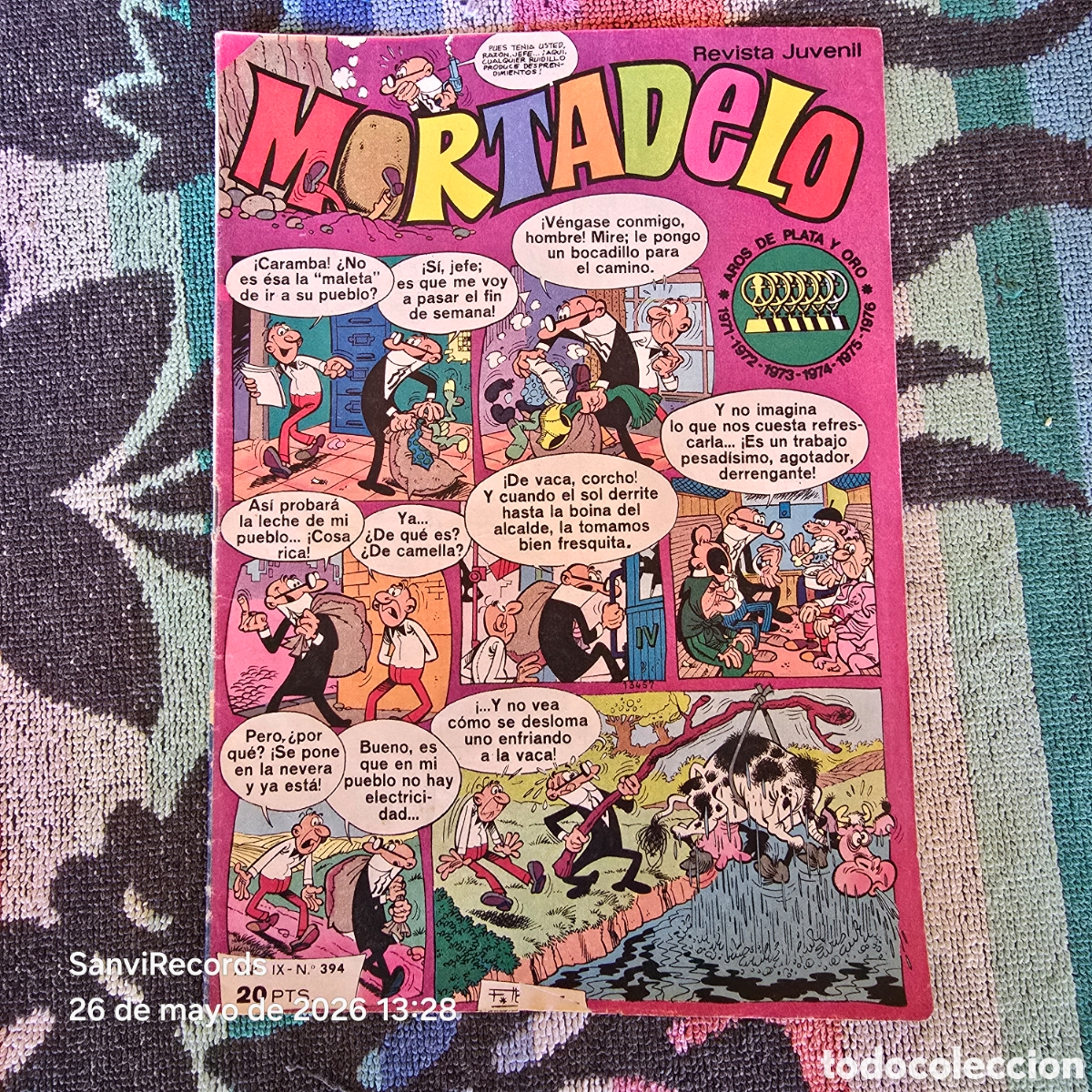 Tebeos: MORTADELO, REVISTA JUVENIL 394 (A&Ntilde;O IX) (BRUGUERA)