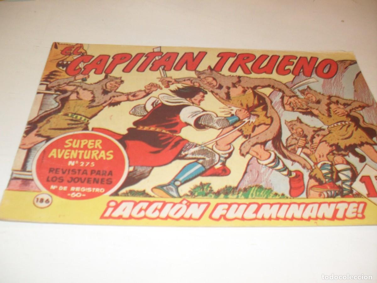Tebeos: EL CAPITAN TRUENO,(ORIGINAL) N&ordm; 186,ACCION FULMINANTE&iexcl;&iexcl;,DE 618.BRUGUERA,1956