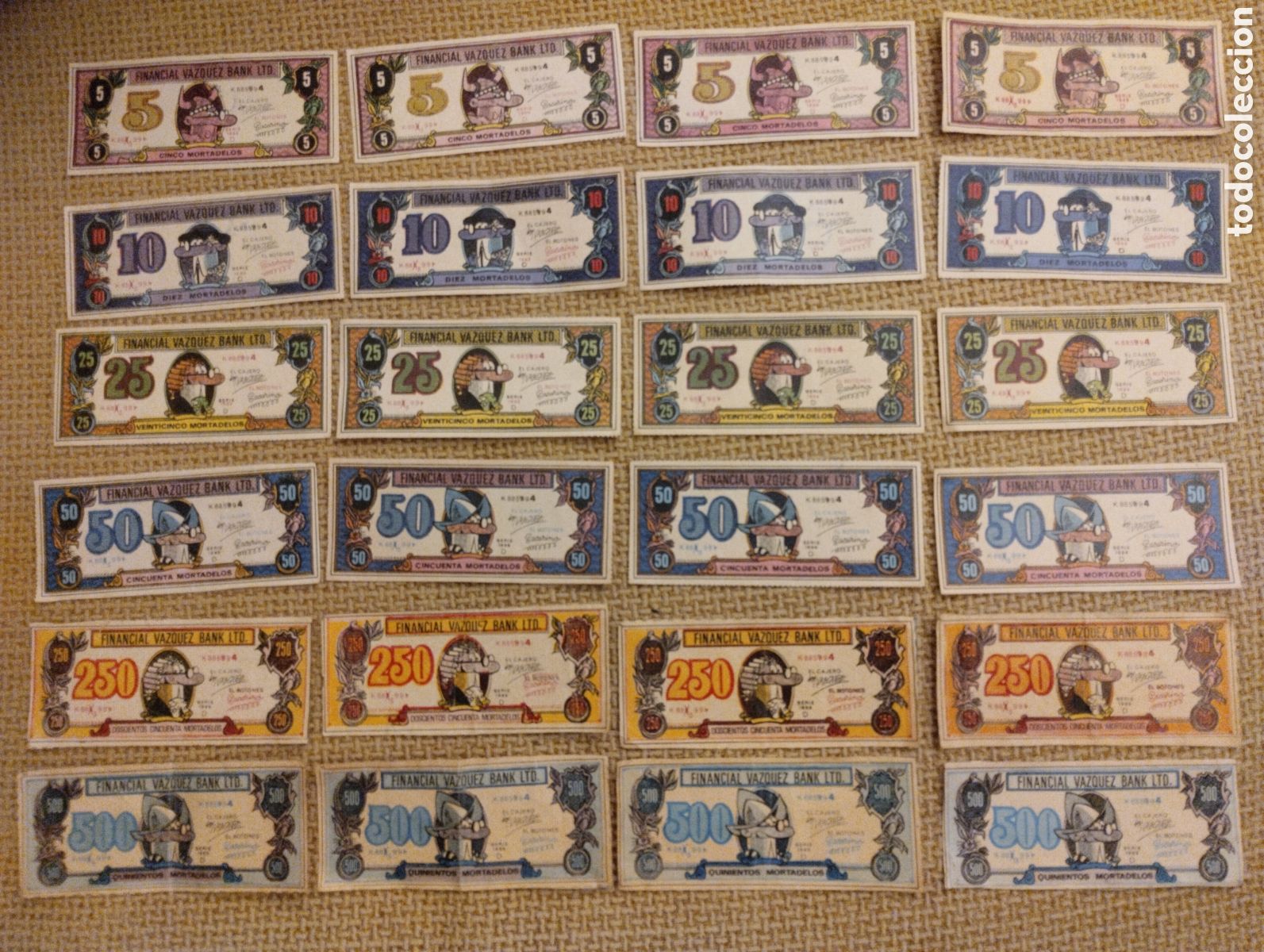 Tebeos: Lote de billetes Mortadelo