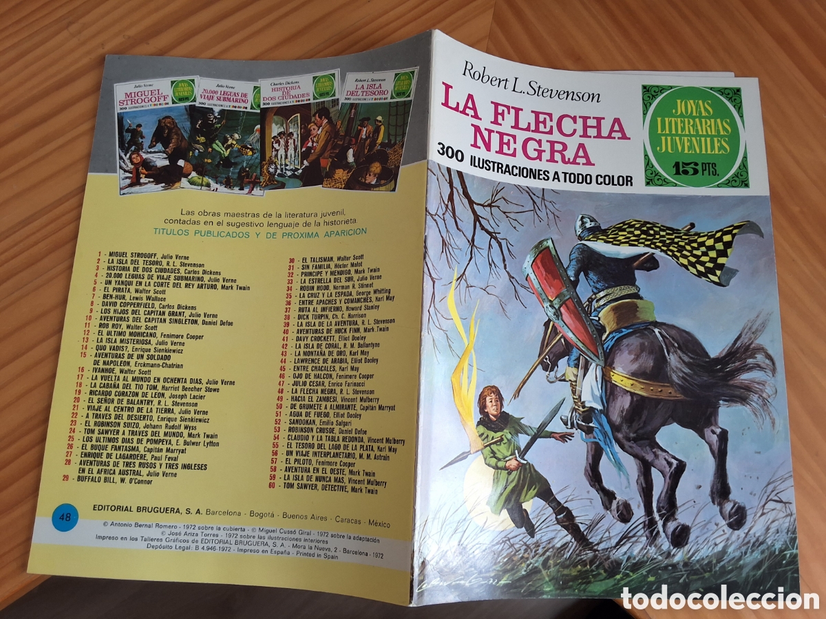 Tebeos: Joyas literarias juveniles comic n&uacute;mero 48 la flecha negra a&ntilde;o 1972 edici&oacute;n 1&deg;