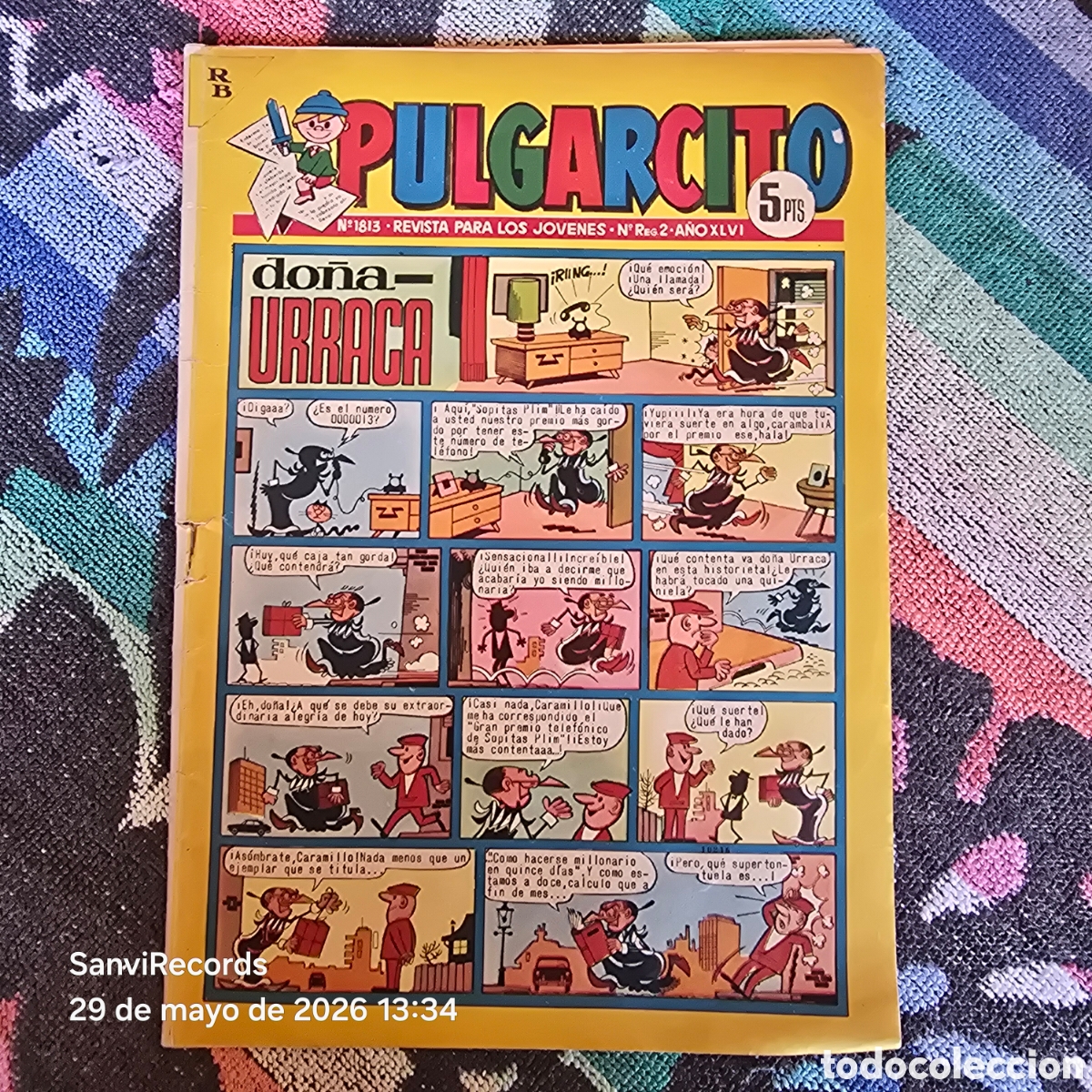 Tebeos: PULGARCITO, REVISTA PARA LOS J&Oacute;VENES 1813 (A&Ntilde;O XLVI) (BRUGUERA)