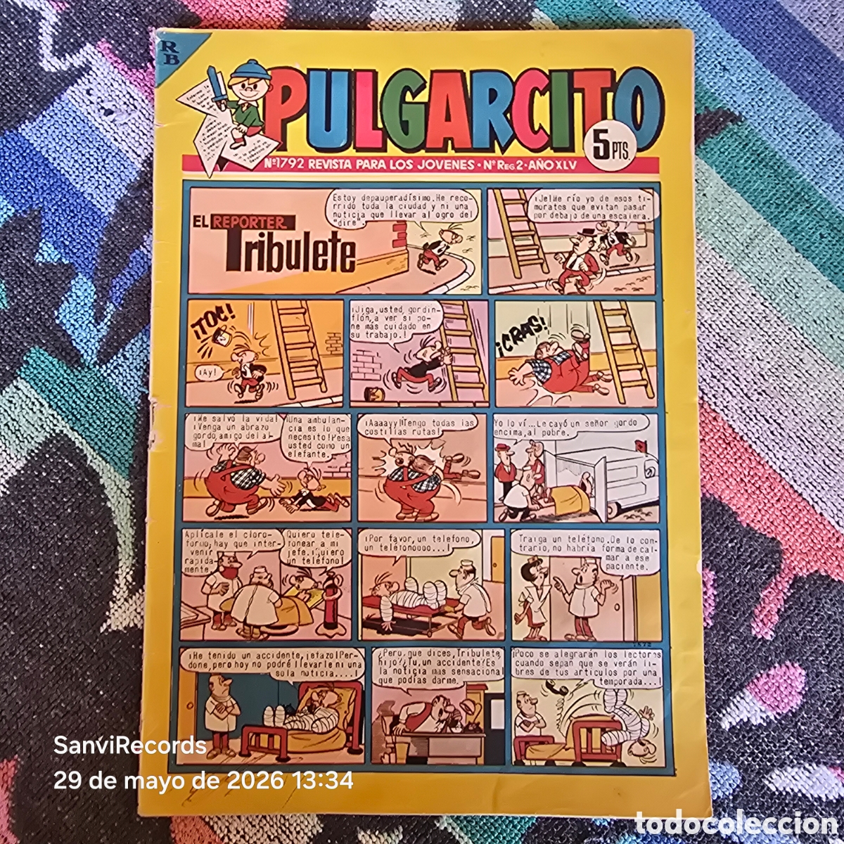 Tebeos: PULGARCITO, REVISTA PARA LOS J&Oacute;VENES 1792 (A&Ntilde;O XLV) (BRUGUERA)