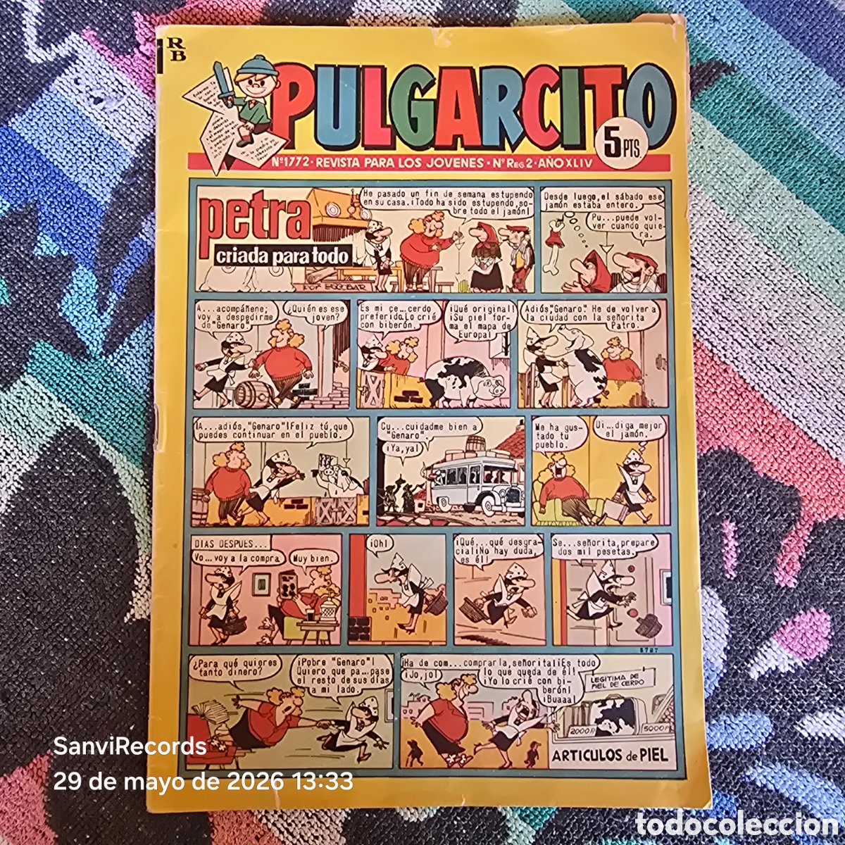 Tebeos: PULGARCITO, REVISTA PARA LOS J&Oacute;VENES 1772 (A&Ntilde;O XLIV) (BRUGUERA)