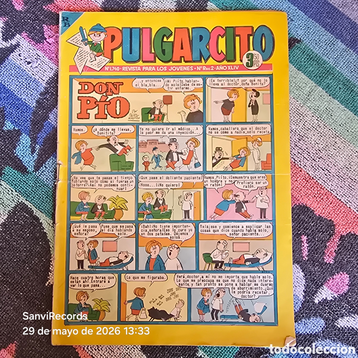 Tebeos: PULGARCITO, REVISTA PARA LOS J&Oacute;VENES 1740 (A&Ntilde;O XLIV) (BRUGUERA)