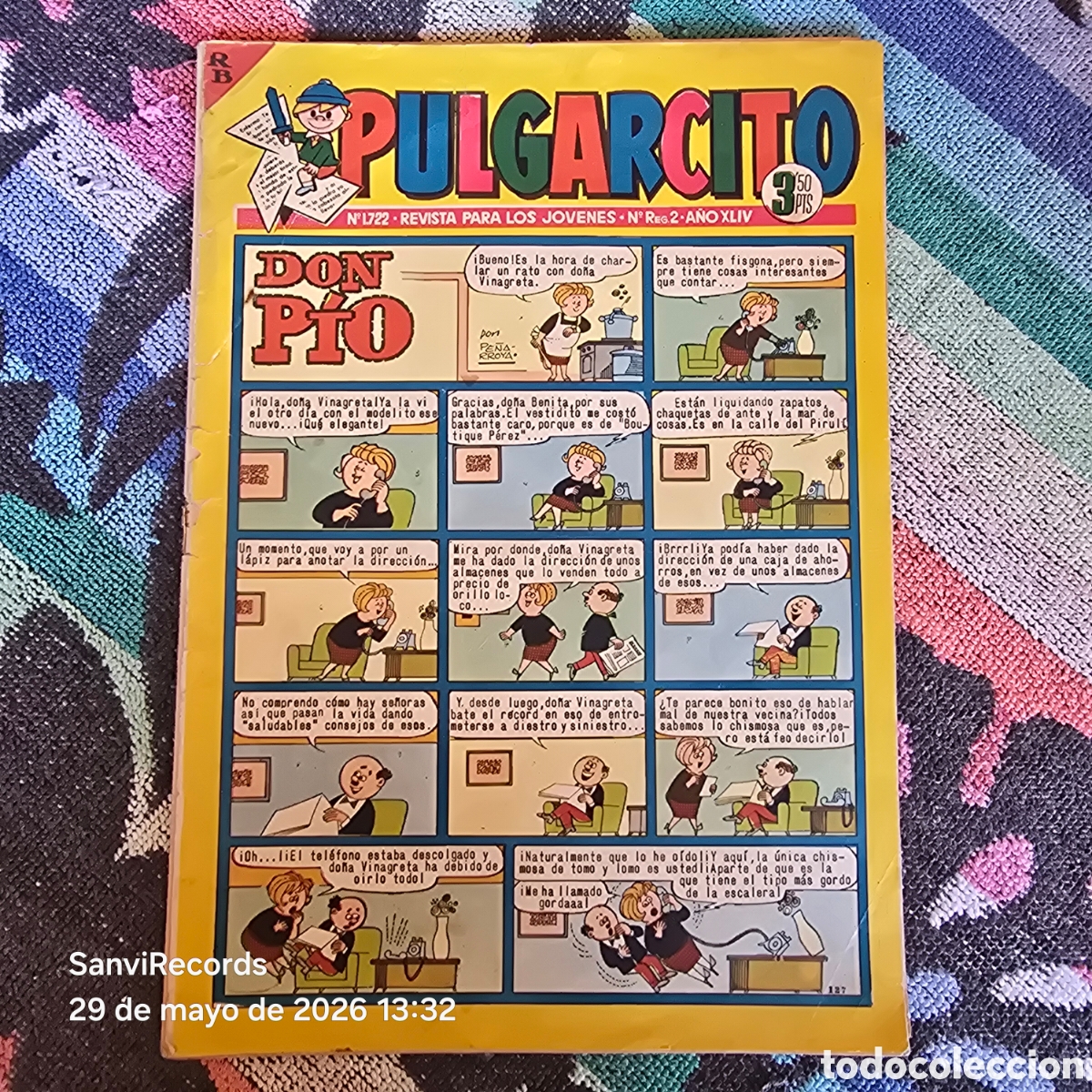 Tebeos: PULGARCITO, REVISTA PARA LOS J&Oacute;VENES 1722 (A&Ntilde;O XLIV) (BRUGUERA)