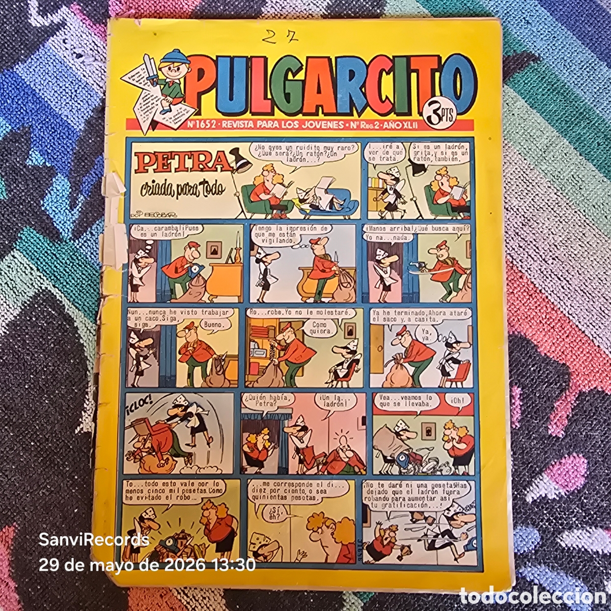 BDs: PULGARCITO, REVISTA PARA LOS J&Oacute;VENES 1652 (A&Ntilde;O XLII) (BRUGUERA)