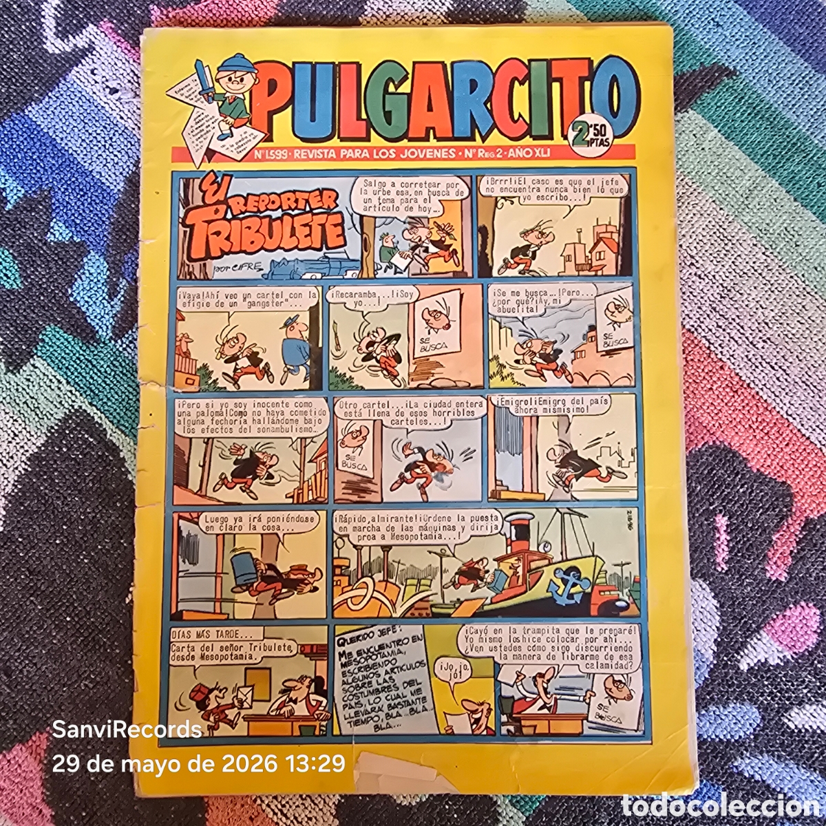 Tebeos: PULGARCITO, REVISTA PARA LOS J&Oacute;VENES 1599 (A&Ntilde;O XLI) (BRUGUERA)