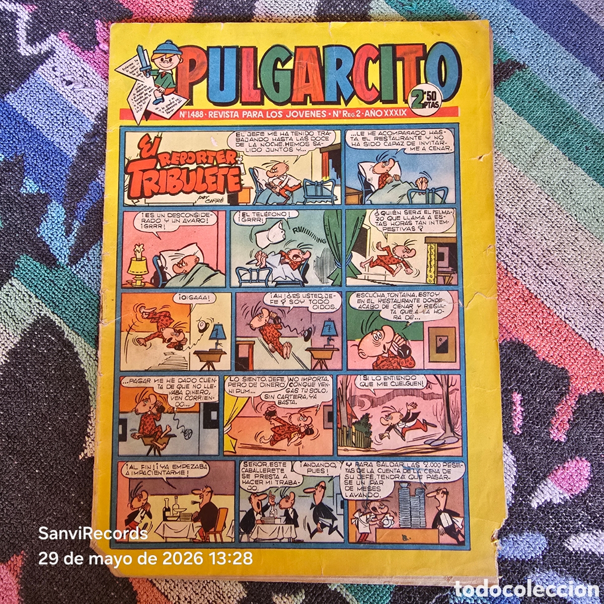 Tebeos: PULGARCITO, REVISTA PARA LOS J&Oacute;VENES 1488 (A&Ntilde;O XXXIX) (BRUGUERA)
