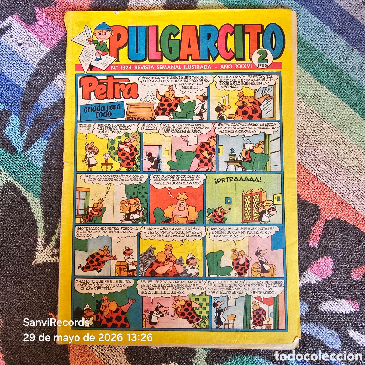 Tebeos: PULGARCITO, REVISTA PARA LOS J&Oacute;VENES 1324 (A&Ntilde;O XXXVI) (BRUGUERA)