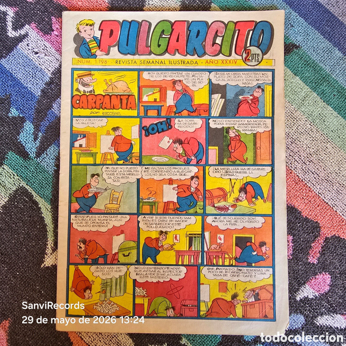 Tebeos: PULGARCITO, REVISTA SEMANAL ILUSTRADA 1198 (A&Ntilde;O XXXIV) (BRUGUERA)