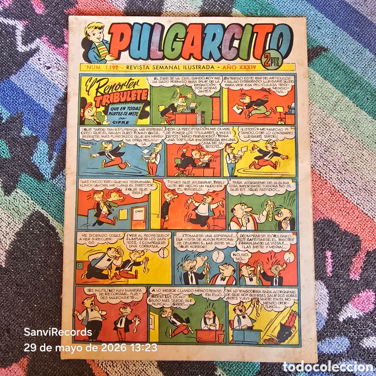 Tebeos: PULGARCITO, REVISTA SEMANAL ILUSTRADA 1192 (A&Ntilde;O XXXIV) (BRUGUERA)