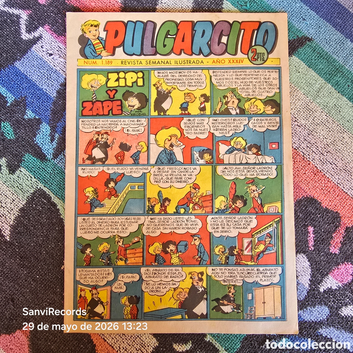 Tebeos: PULGARCITO, REVISTA SEMANAL ILUSTRADA 1189 (A&Ntilde;O XXXIV) (BRUGUERA)