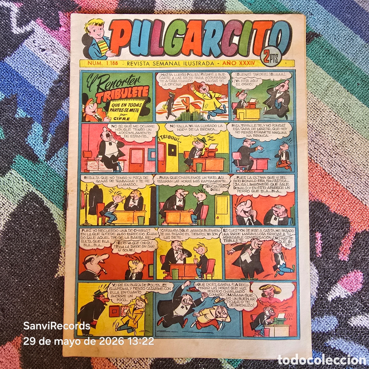Tebeos: PULGARCITO, REVISTA SEMANAL ILUSTRADA 1188 (A&Ntilde;O XXXIV) (BRUGUERA)