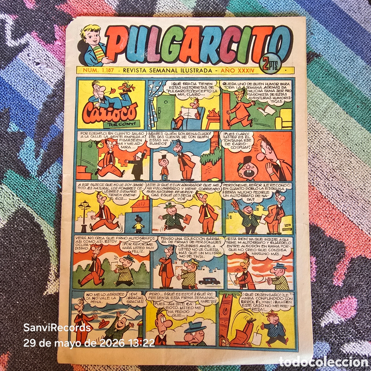 Tebeos: PULGARCITO, REVISTA SEMANAL ILUSTRADA 1187 (A&Ntilde;O XXXIV) (BRUGUERA)