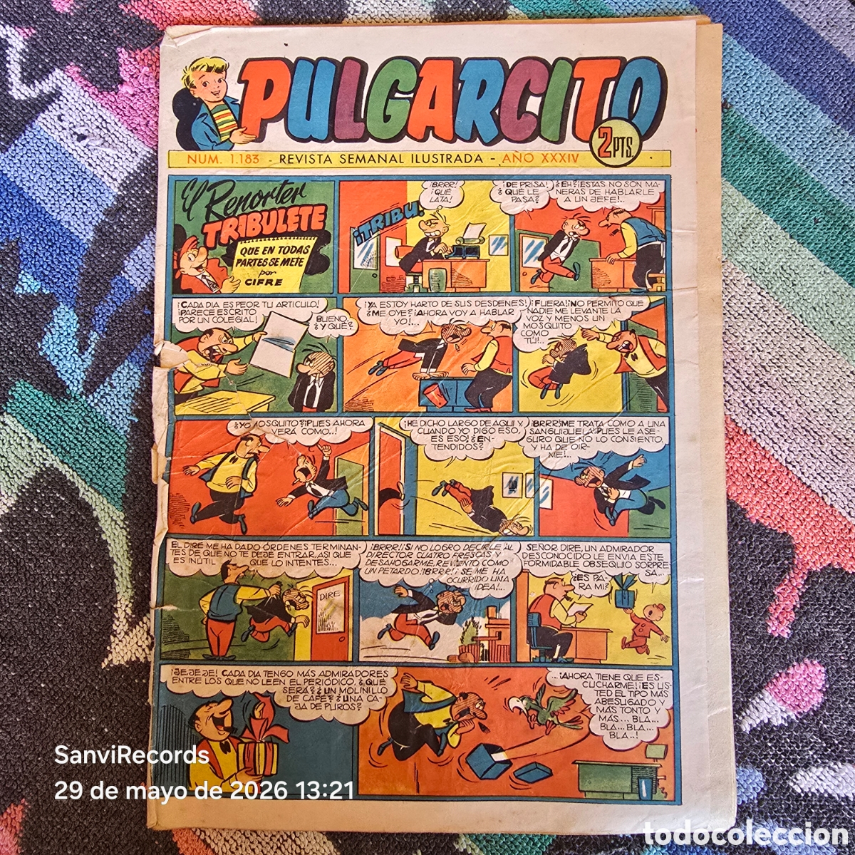 Tebeos: PULGARCITO, REVISTA SEMANAL ILUSTRADA 1183 (A&Ntilde;O XXXIV) (BRUGUERA)