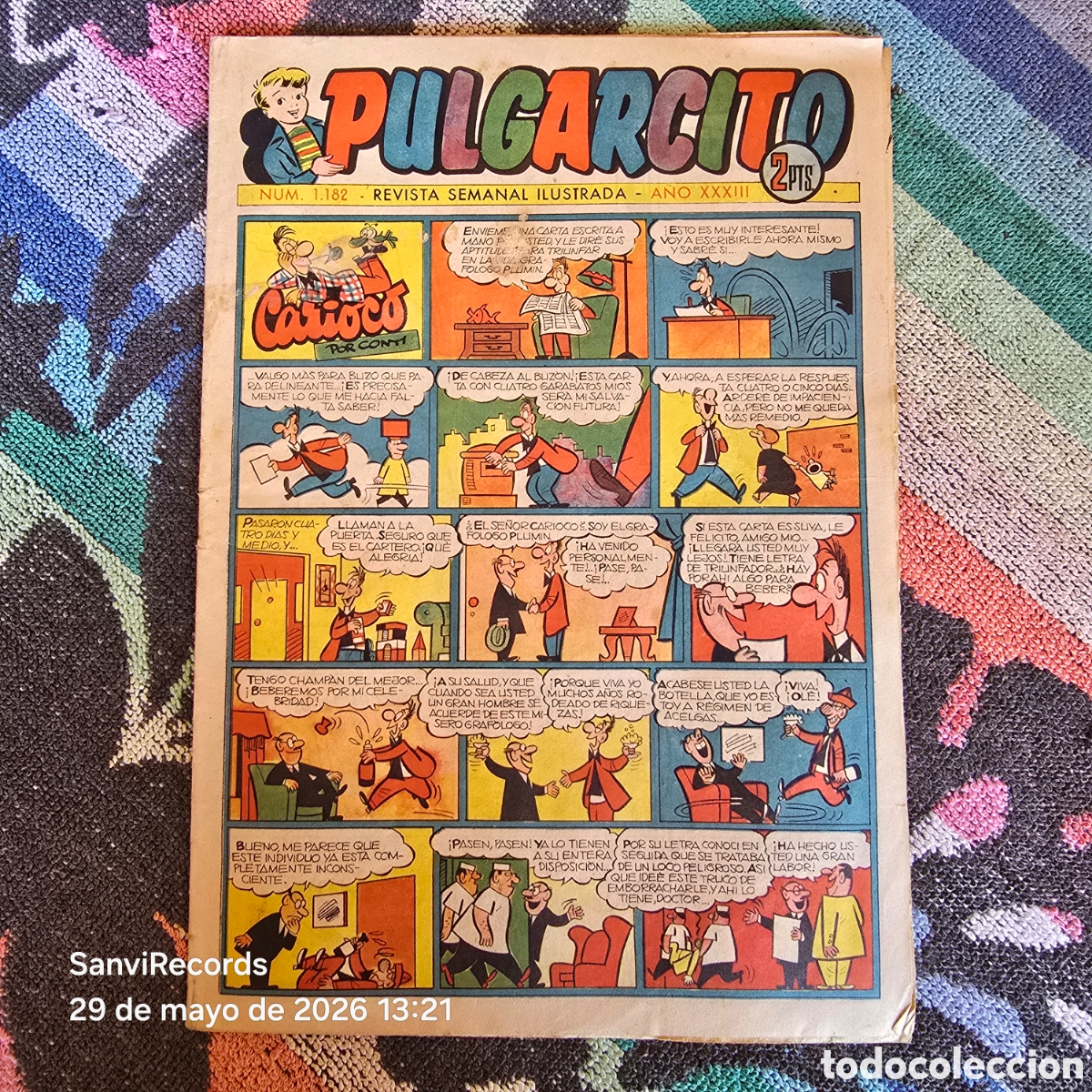 Tebeos: PULGARCITO, REVISTA SEMANAL ILUSTRADA 1182 (A&Ntilde;O XXXIII) (BRUGUERA)