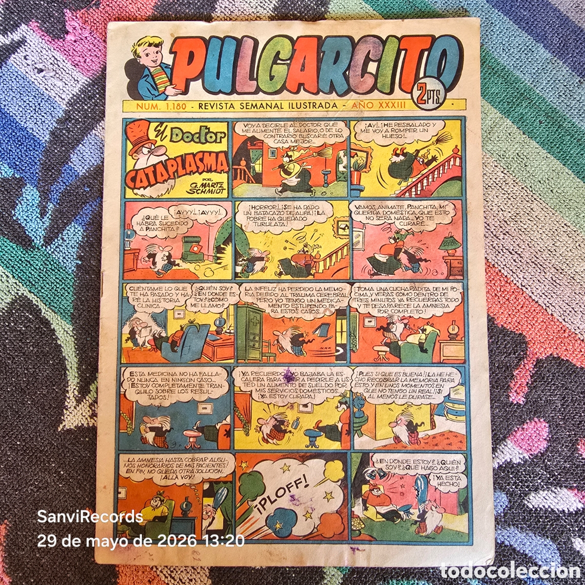 Tebeos: PULGARCITO, REVISTA SEMANAL ILUSTRADA 1180 (A&Ntilde;O XXXIII) (BRUGUERA)