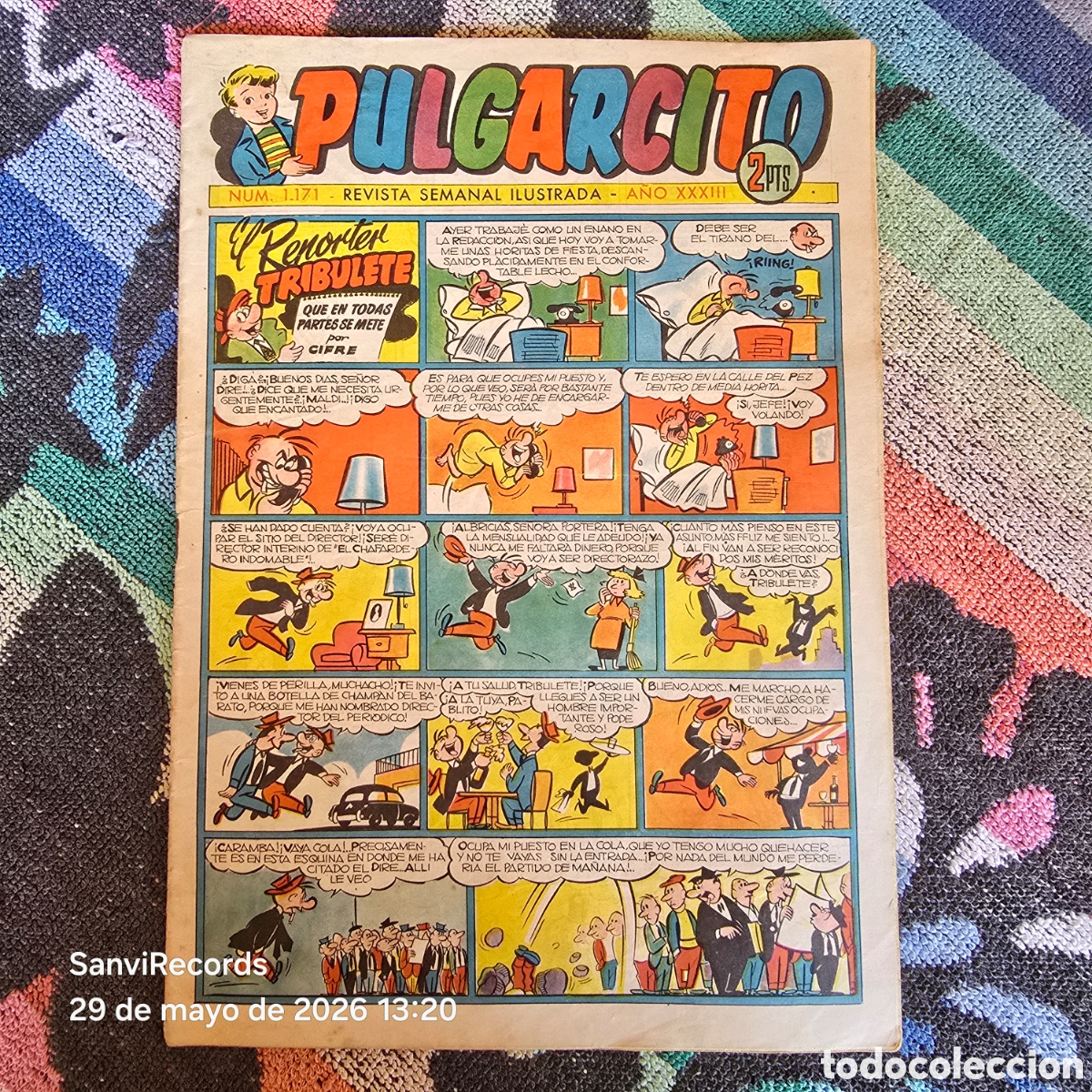 Tebeos: PULGARCITO, REVISTA SEMANAL ILUSTRADA 1171 (A&Ntilde;O XXXIII) (BRUGUERA)