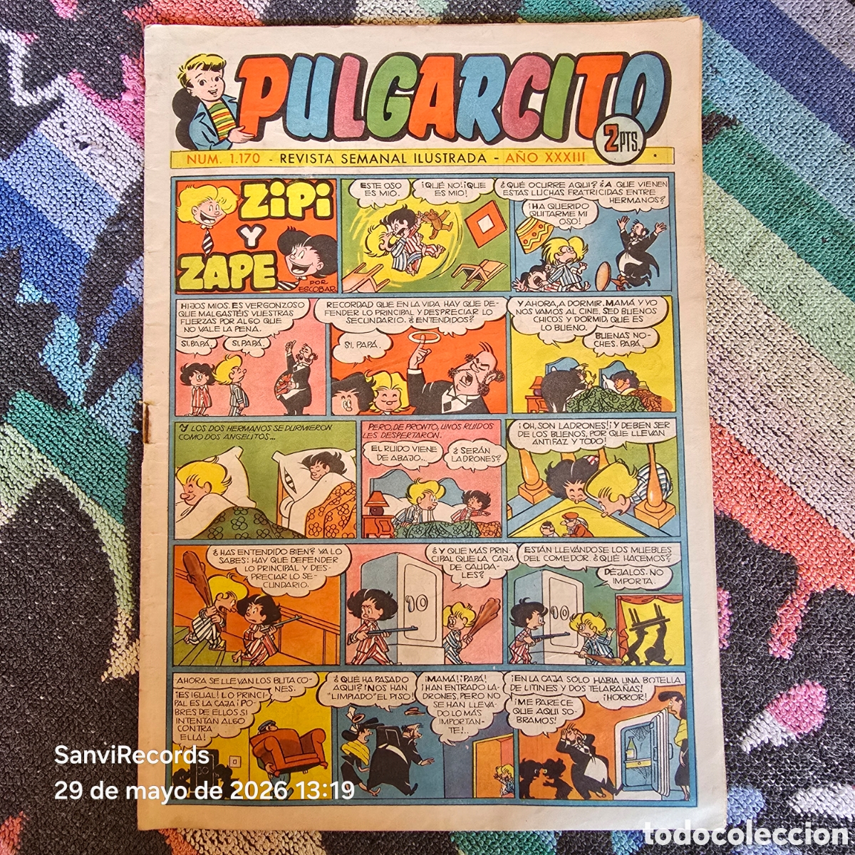Tebeos: PULGARCITO, REVISTA SEMANAL ILUSTRADA 1170 (A&Ntilde;O XXXIII) (BRUGUERA)