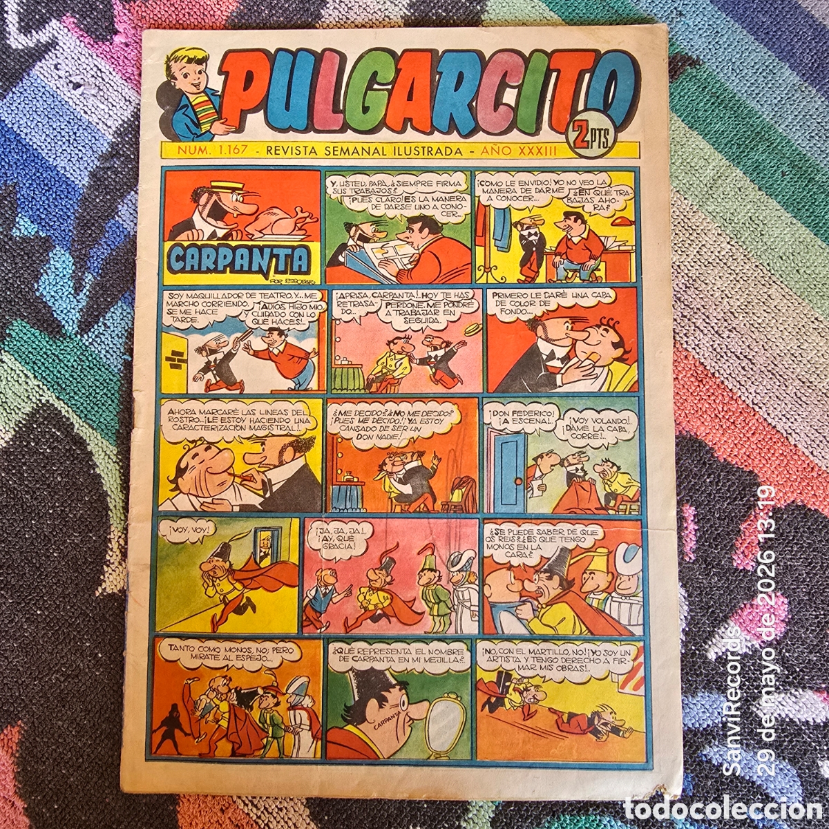 Tebeos: PULGARCITO, REVISTA SEMANAL ILUSTRADA 1167 (A&Ntilde;O XXXIII) (BRUGUERA)