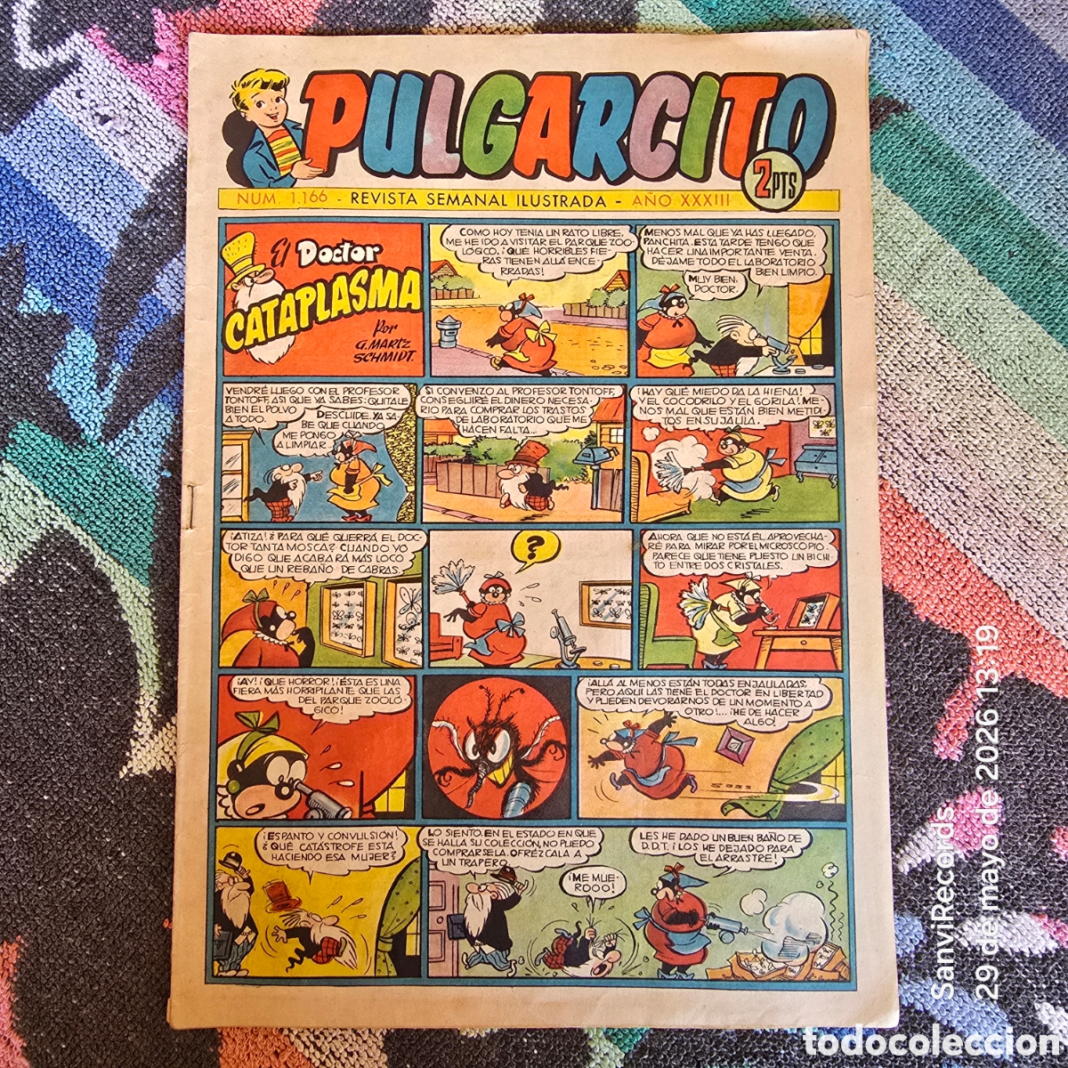 Tebeos: PULGARCITO, REVISTA SEMANAL ILUSTRADA 1166 (A&Ntilde;O XXXIII) (BRUGUERA)